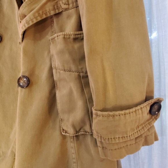 SANCTUARY CLOTHING Double Breasted Trench Coat Army Green - Picture 6 of 9